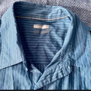 Marmot shirt mens L short sleeve button down blue summer outdoors lightweight
